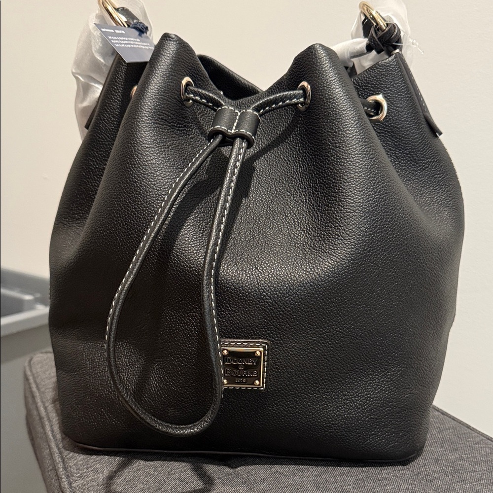 Dooney & Bourke Black Leather Bucket Bag